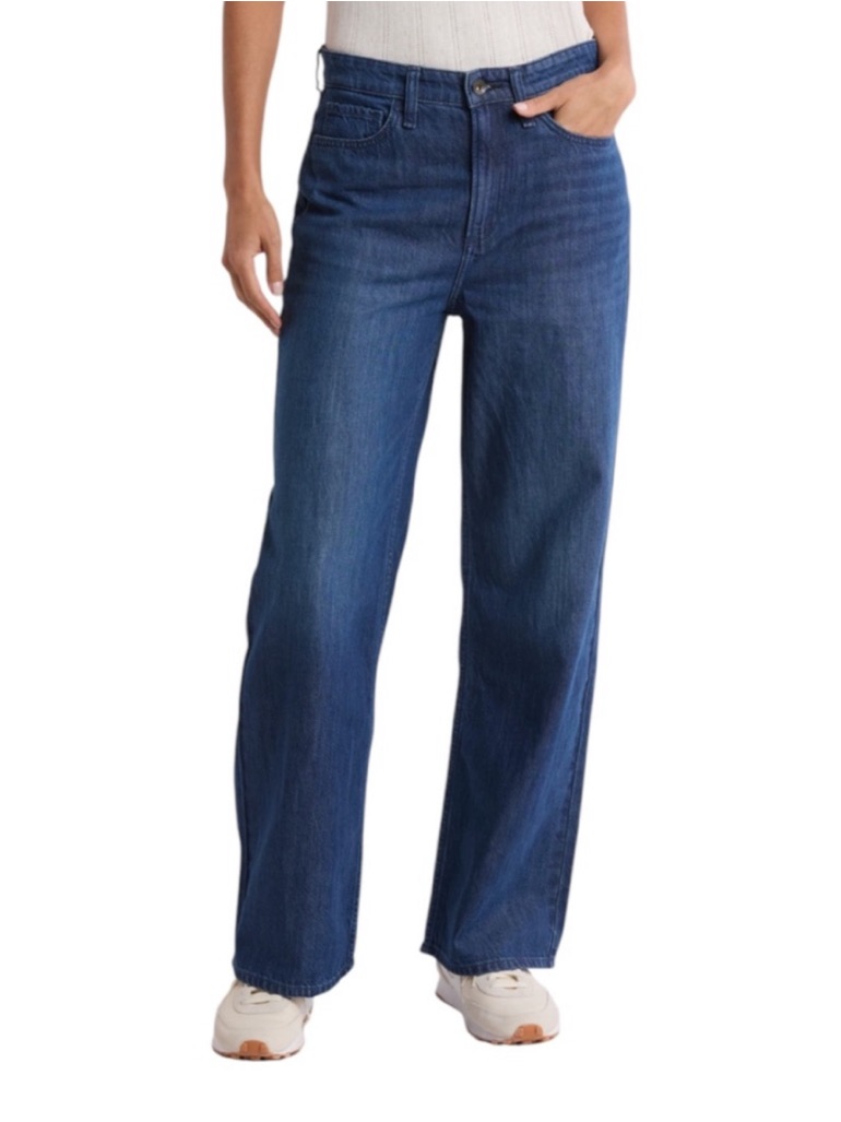 Rag & Bone Lori Mid-Rise Wide Leg Jeans In Darkwash Size 28